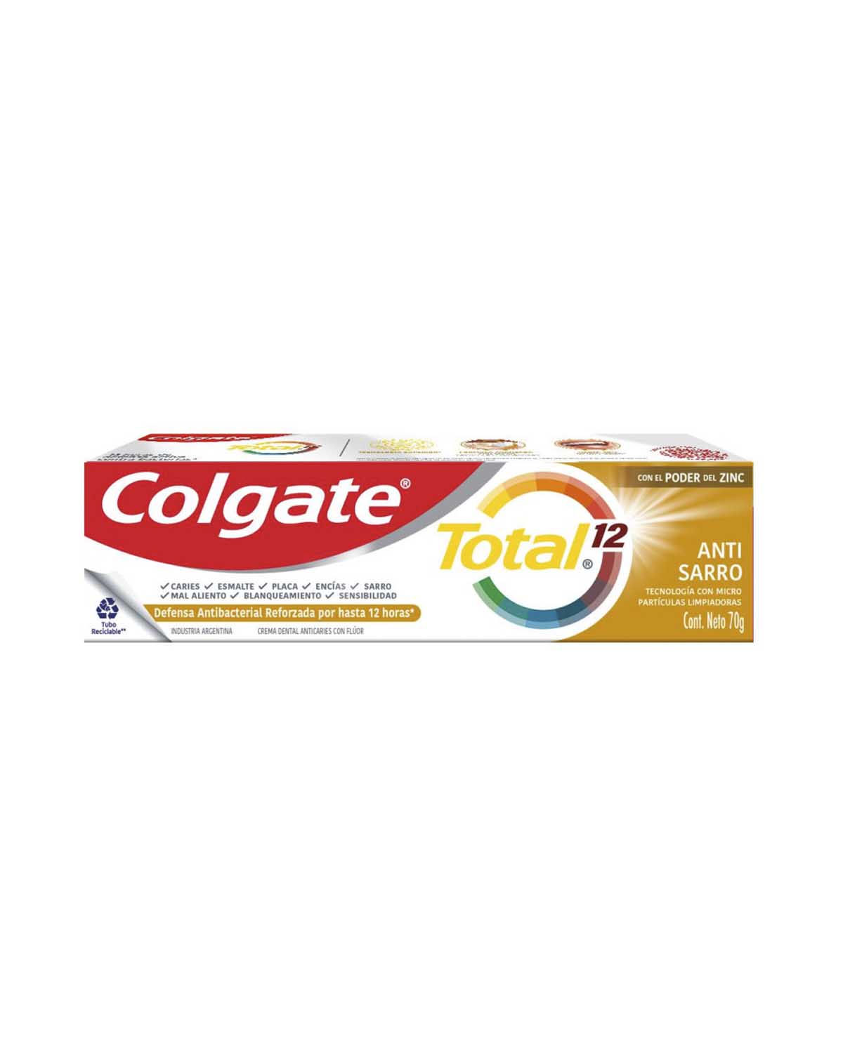 Crema Dental Colgate Total 12 Antisarro x 70 Gr